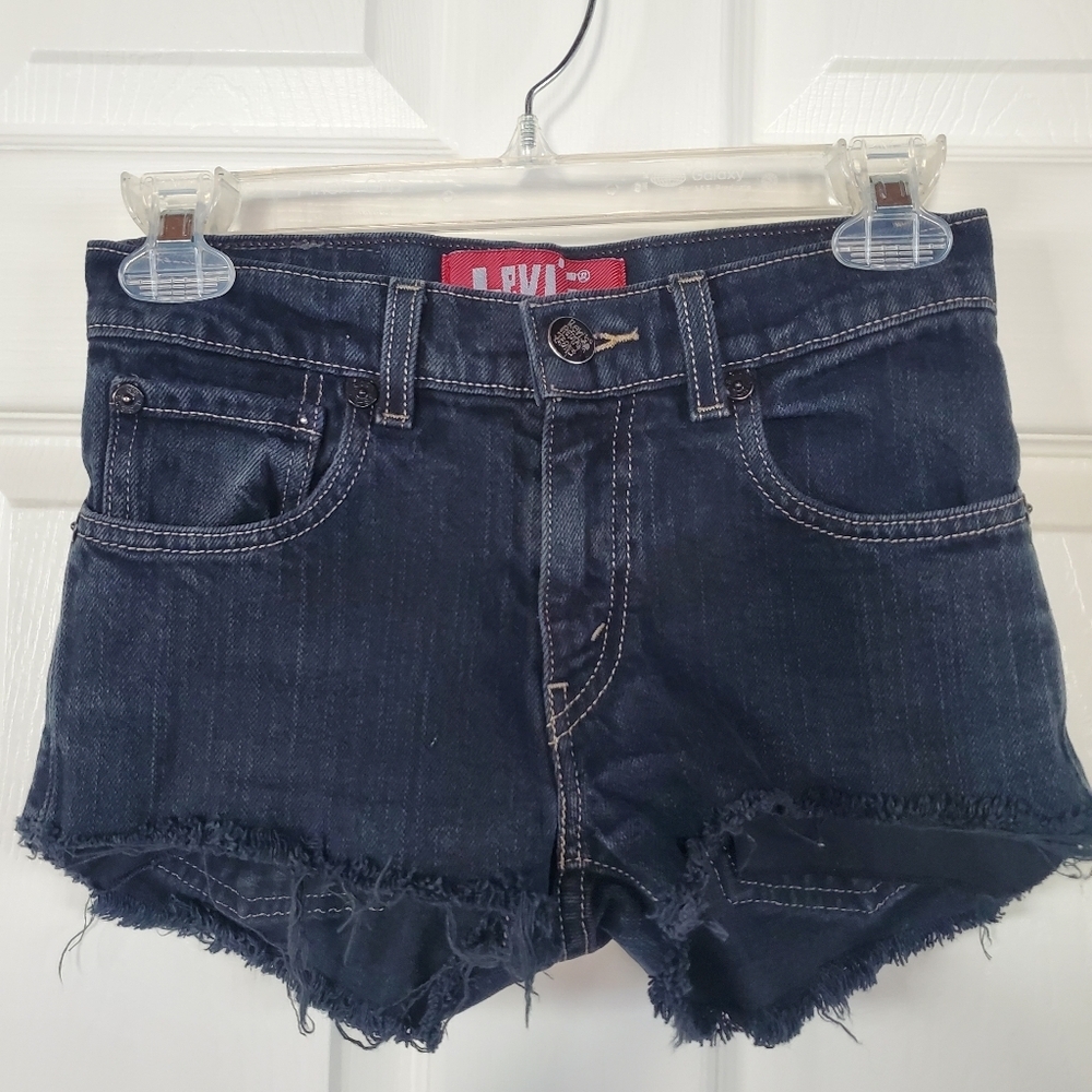 Levi's cutoff black Denim Shorts Size 24 XS